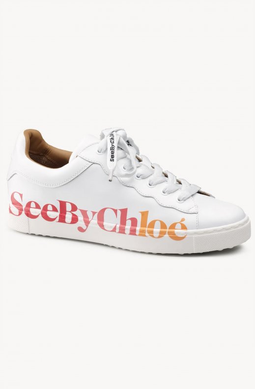 See by Chloé - Sneaker Calf White Logo Rainbow