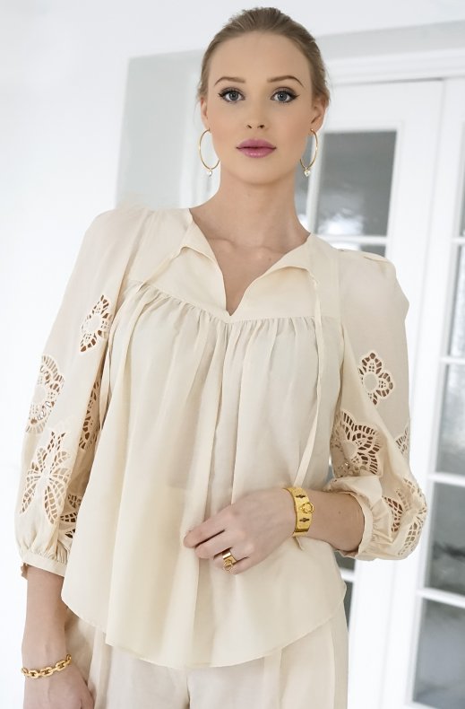 See by Chloé - Wide Lace Blouse - Beige