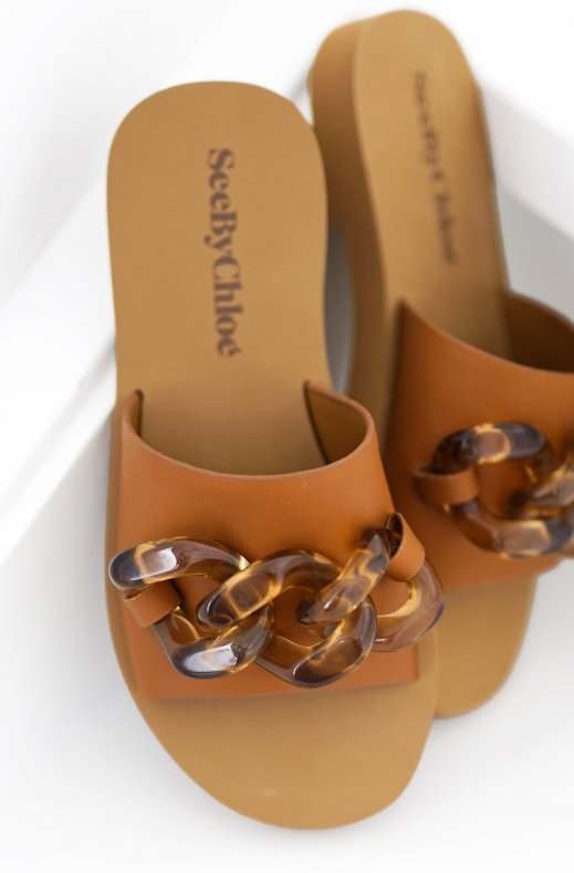 See by Chloé - Sandal with Chanin - SB38092A - Natural