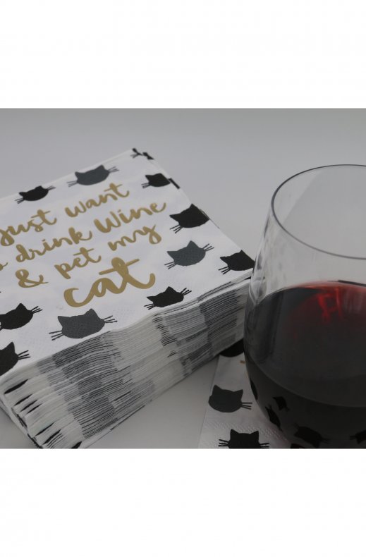 Mixed Brands - Cocktail Servetter - Drink Wine Pet My Cat