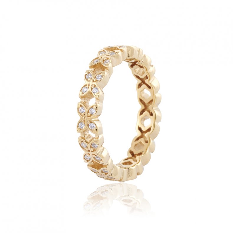 Gynning Jewelery - Sparkling Ellipse Mini Ring- Gold