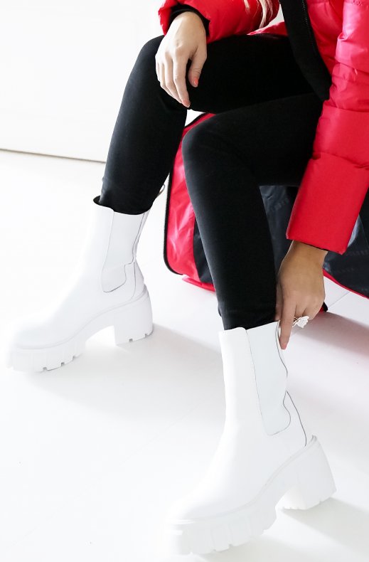 Steve Madden - Ballistic Bootie White Leather