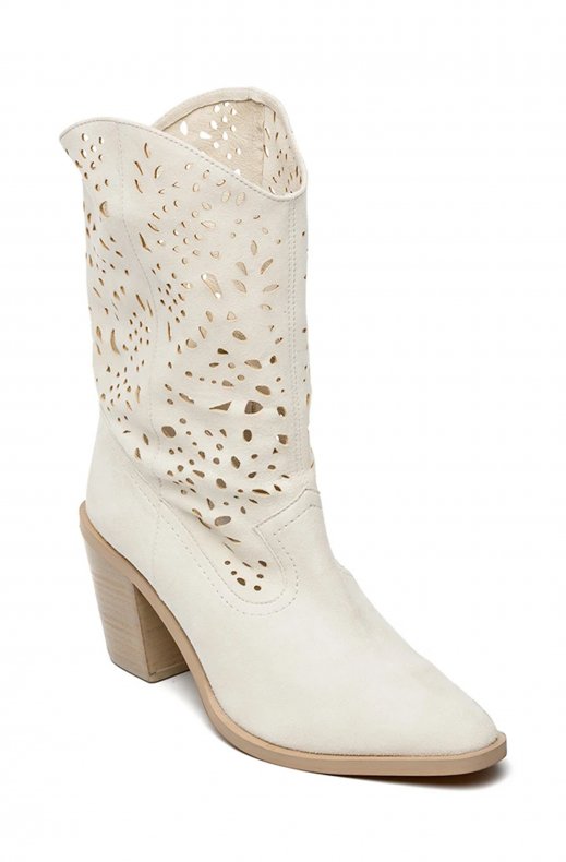 Steven New York - Harper Suede Boot Bone