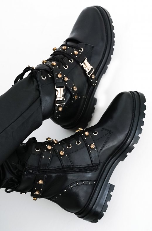 STEVE MADDEN – INDRA BOOTS BLACK GOLD