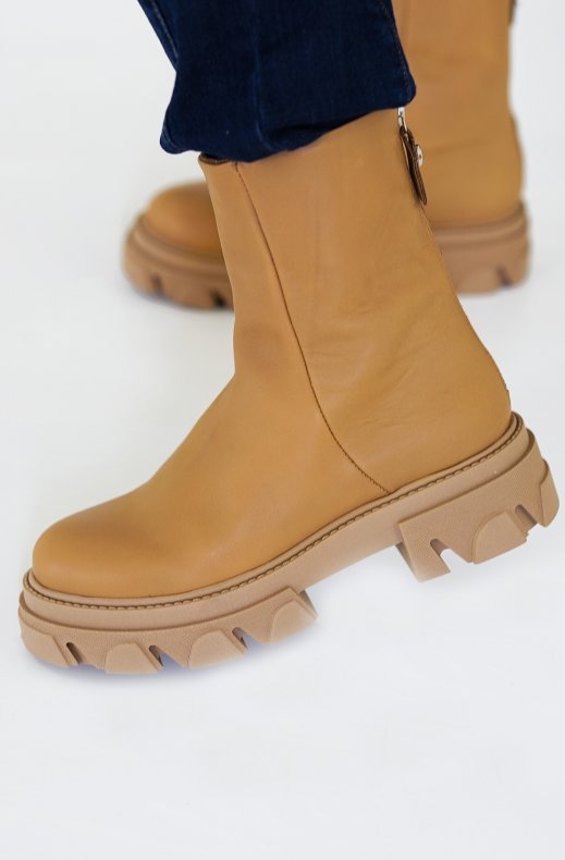 Steve Madden - Maryann Leather Boot - Camel