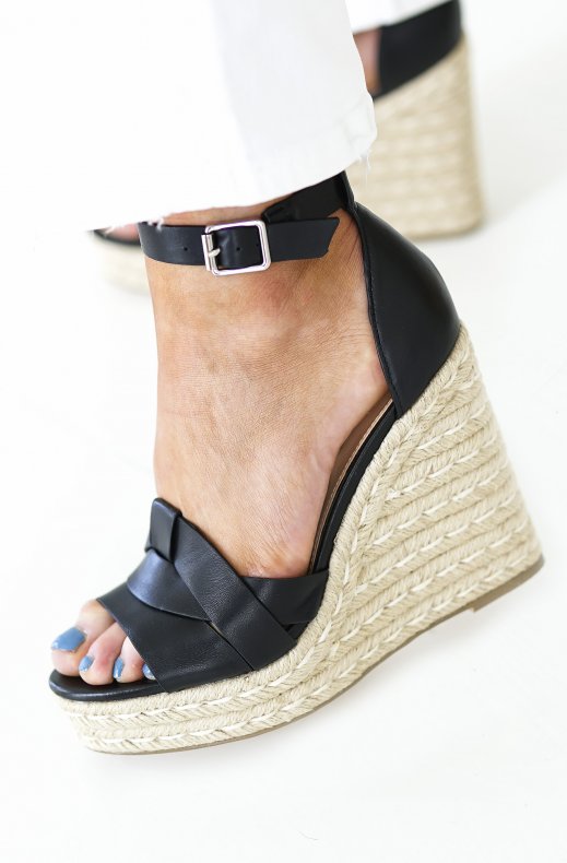 Steve Madden - Sivian Wedge - Black Leather