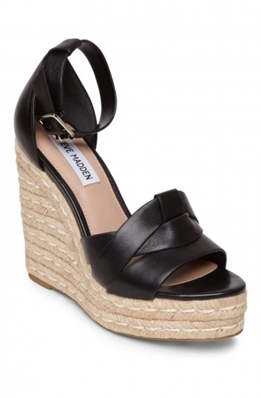 Steve Madden - Sivian Wedge - Black Leather