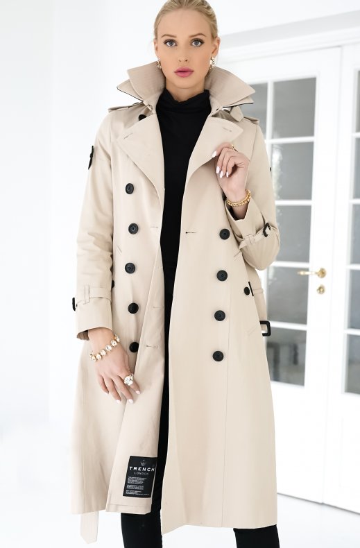 TRENCH LONDON – THE SLOANE TRENCH STONE/BLACK/BLACK