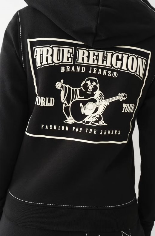 True Religion - Big T Classic Zip Hoodie Jet Black