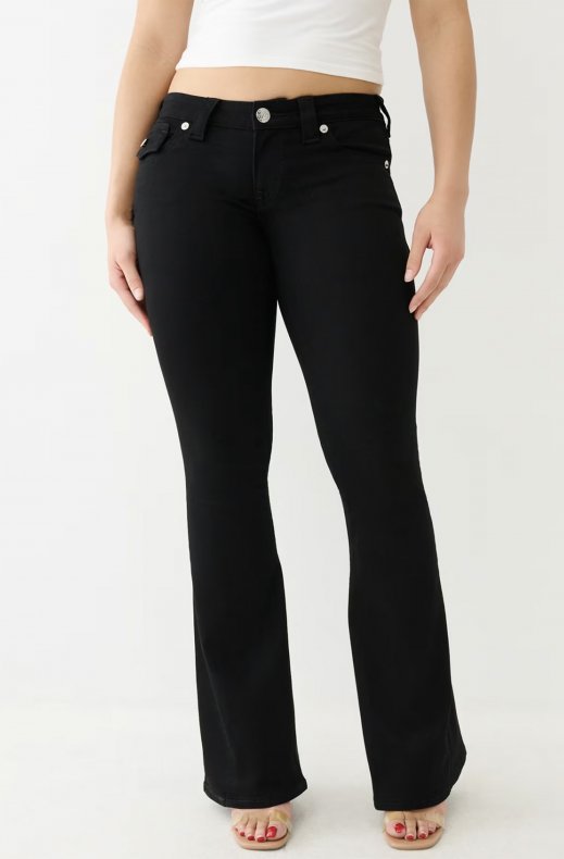 True Religion - Joey Low Rise Flare Black Body Rinse