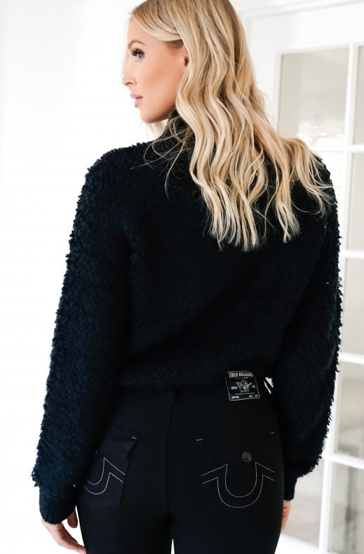 True Religion - Joey Ponte Mid Rise Curvy Flare Jeans Black