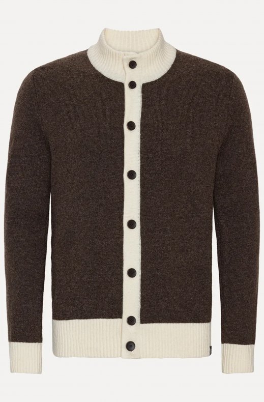 Less Worries - Two Tone Cardigan - Nougat/Offwhite