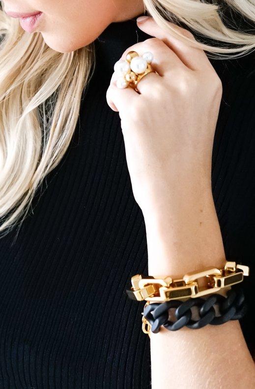 Vanessa Baroni - Flat Chain Braclet - Matte Black