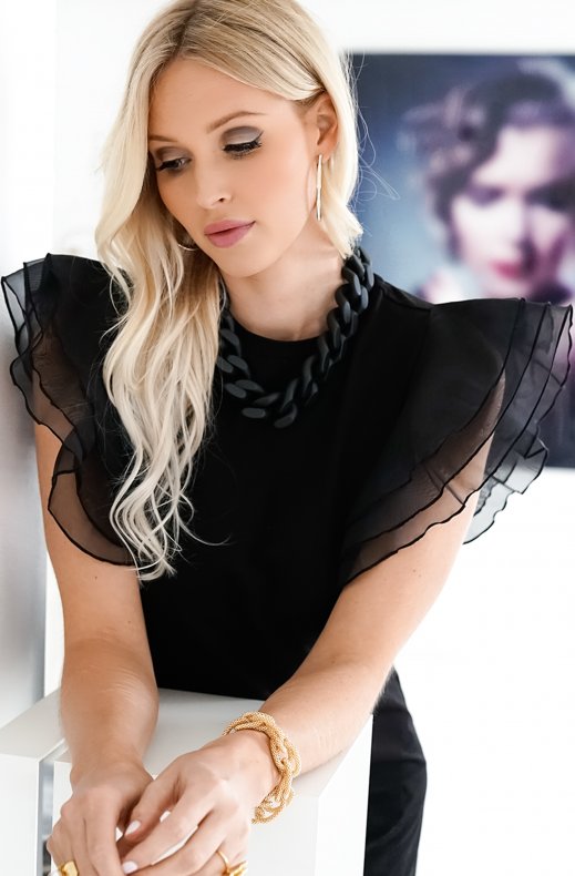 Vanessa Baroni - Flat Chain Necklace - Matt Black