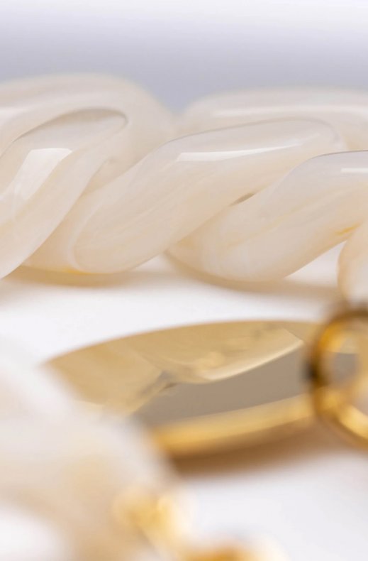 Vanessa Baroni - Flat Chain Bracelet - Pearl Marble