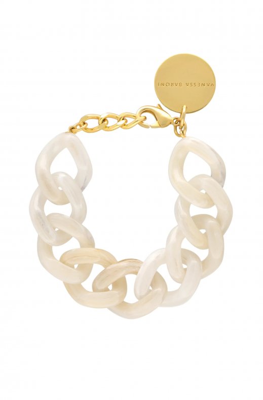 Vanessa Baroni - Flat Chain Bracelet - White Marble