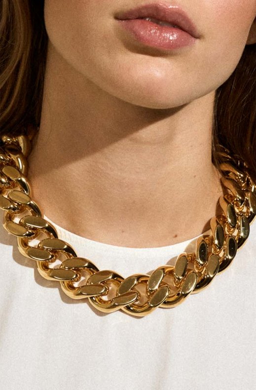 Vanessa Baroni - Flat Chain Necklace - gold