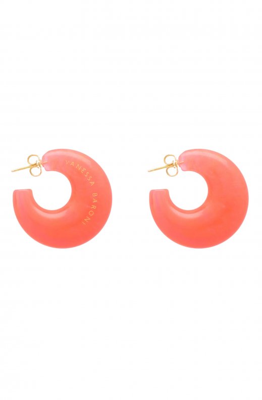 Vanessa Baroni - Moon Earring - Campari Orange