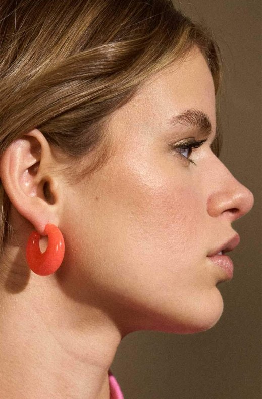 Vanessa Baroni - Moon Earring - Campari Orange