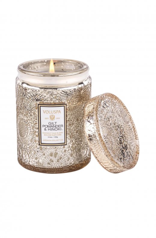 Voluspa - Small Jar Candle Gilt Pomander & Hinoki