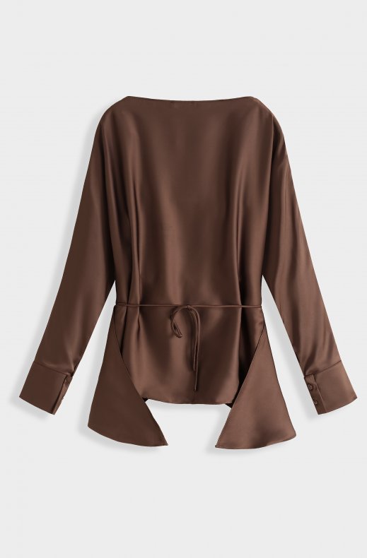 Mixed Brands - Wrap blouse PS9738 - Brown