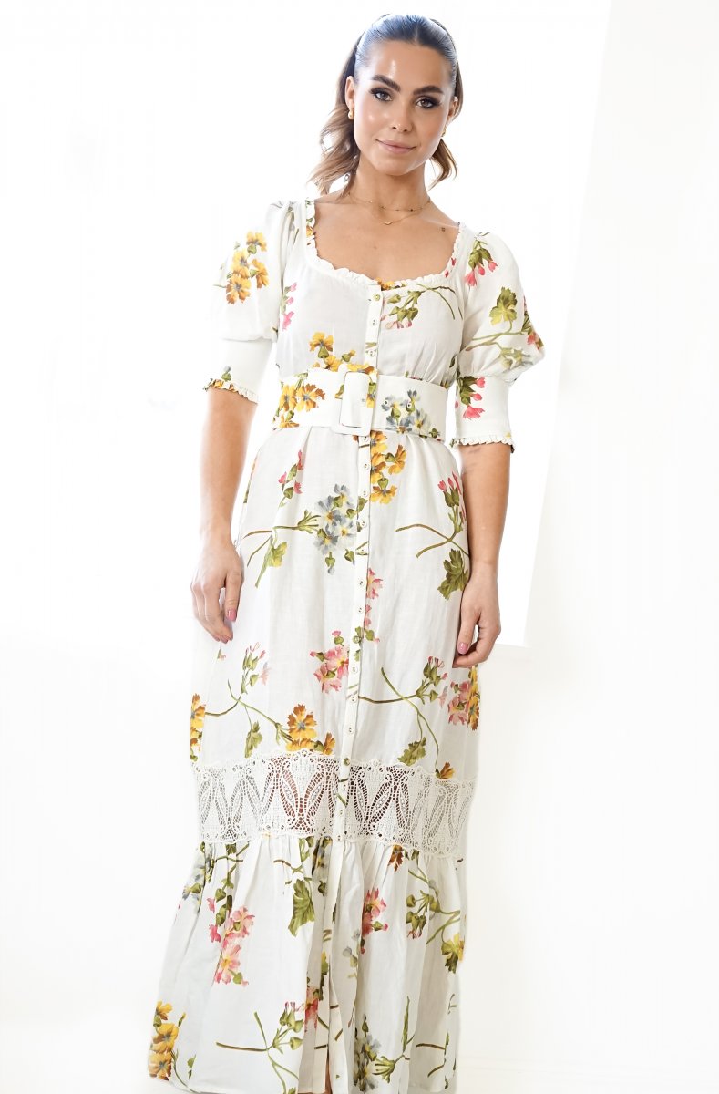 By Timo - Linen Button Down Dress Botanical By Timo - Linen Button Down Dress Botanical