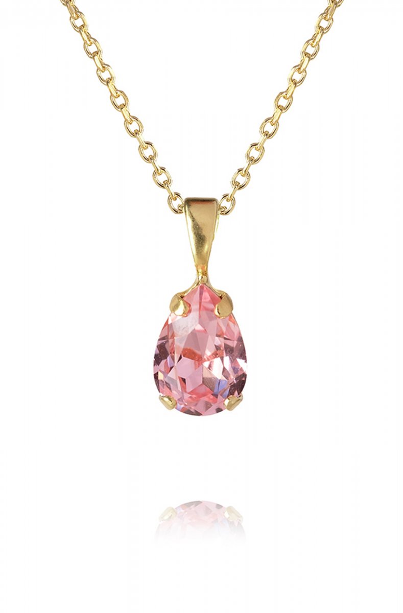 Petite Drop Necklace Gold Light Rose