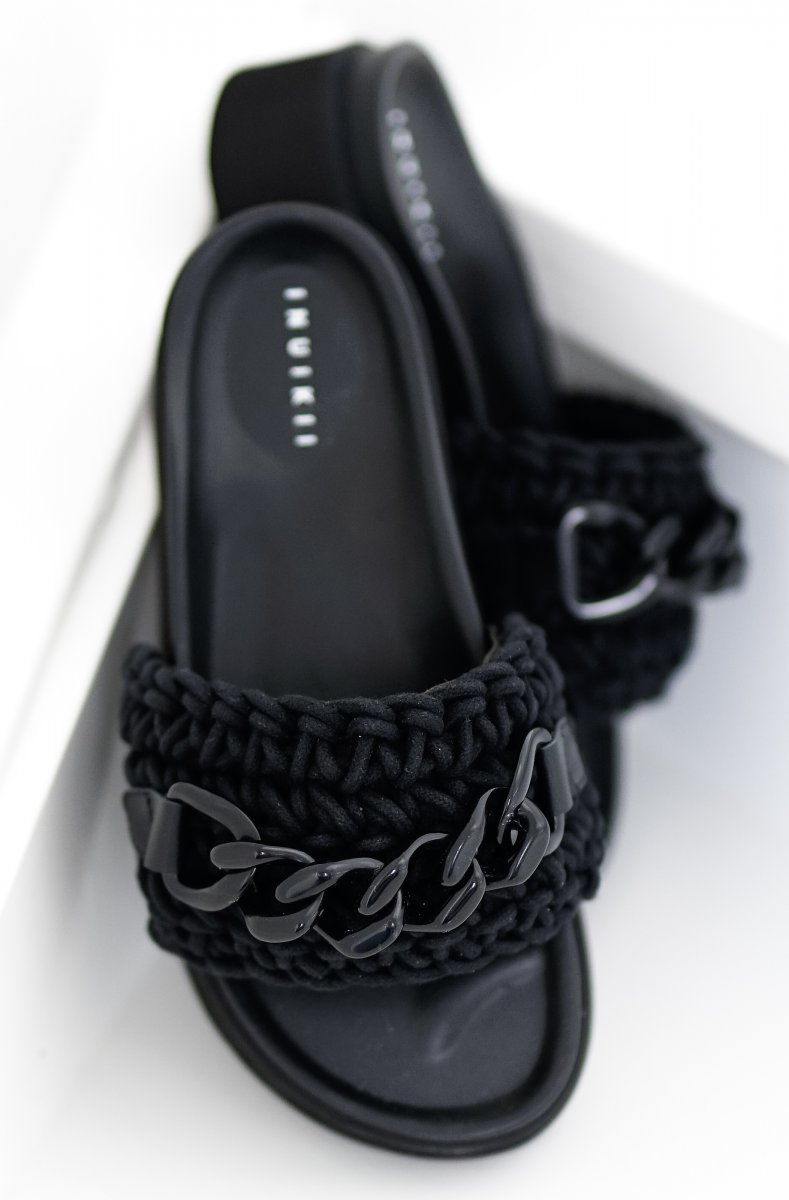 Inuikii - Woven chain Platform - Black - SHOES - WOMEN