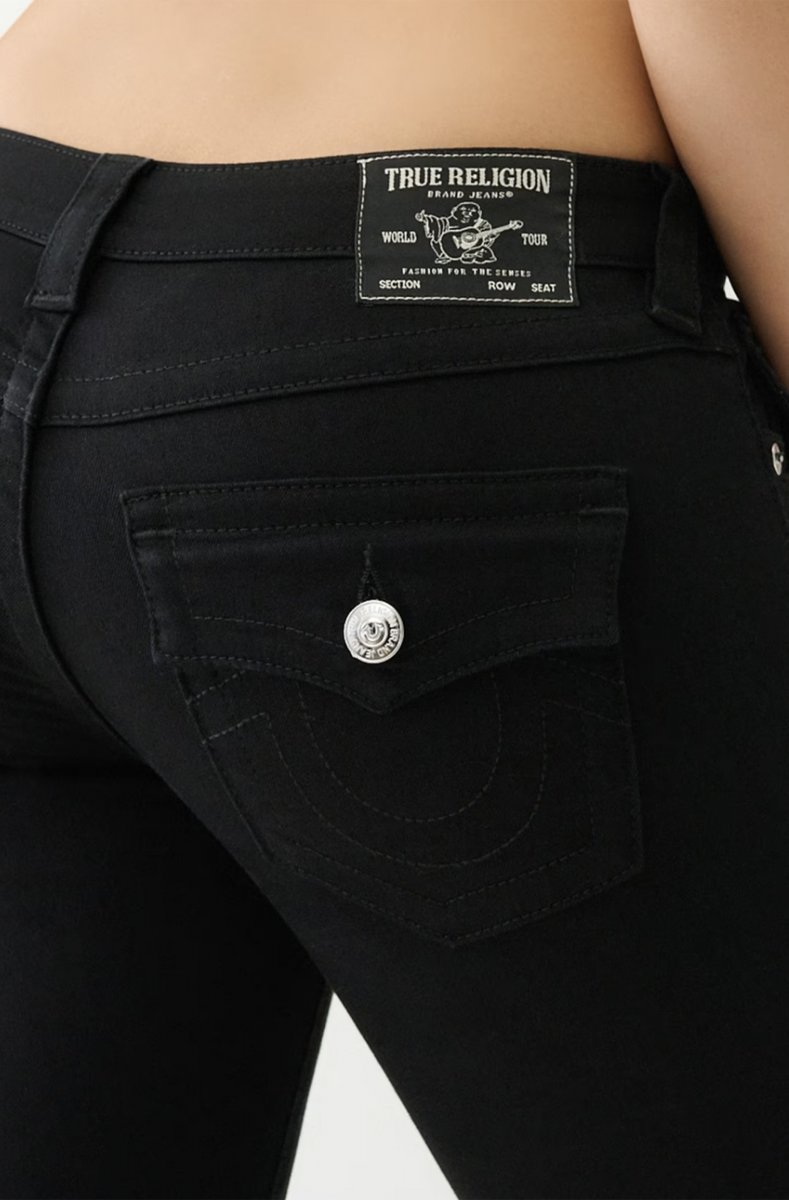True Religion - Joey Low Rise Flare Black Body Rinse - WOMEN